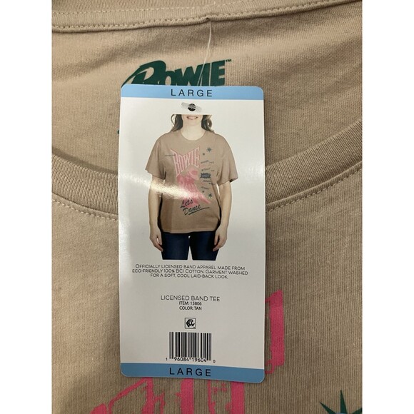 DAVID BOWIE Size L Tan Let's Dance Graphic T-Shirt Rock Music Tee Concert - Picture 6 of 6